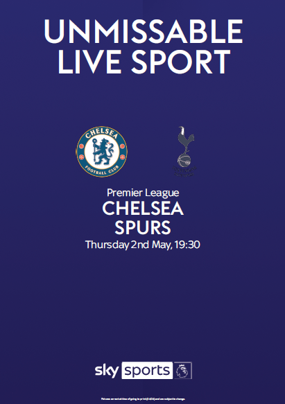 CHELSEA V TOTTENHAM - THURSDAY 2ND MAY