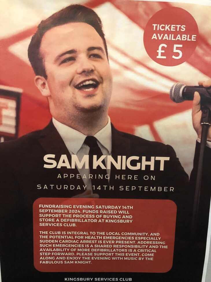 TONIGHT - SAM KNIGHT - Sat 14th Sept