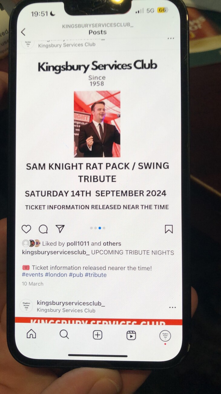 RAT PACK/SWING TRIBUTE - Sat 14th Sept