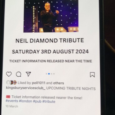Neil Diamond Tribute - Sat 3rd August