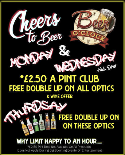 CHEERS TO BEERS & DRINK OFFERS!