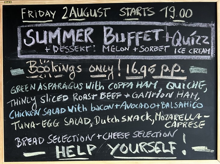 Summer Buffet Friday 2nd August