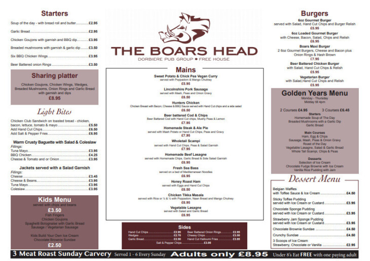 New Menu From Monday
