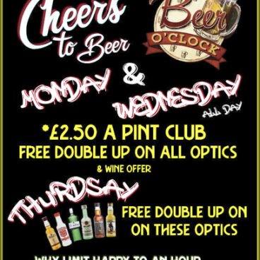 CHEERS TO BEERS & DRINK OFFERS!