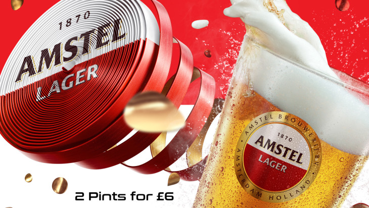 2 pints of Amstel for £6!